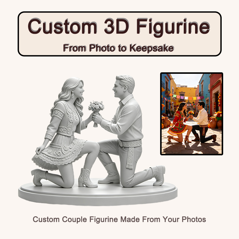 Custom 3D Printed Couple Figur - Resin Art Wedding Gift recension och pris